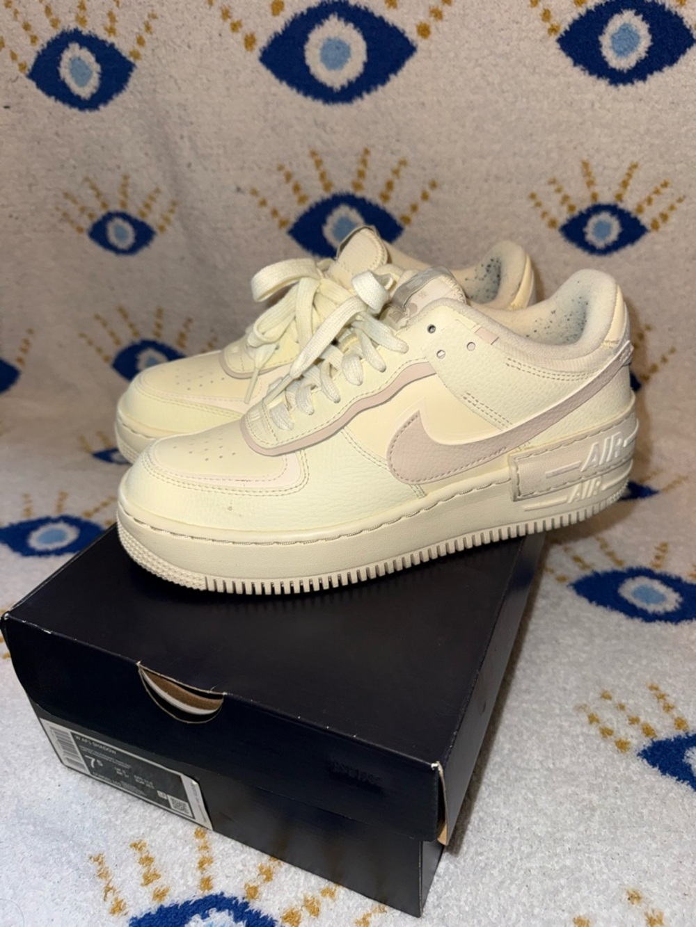 Nike Air Force 1 Low - Cream with Pale Pink Swoosh